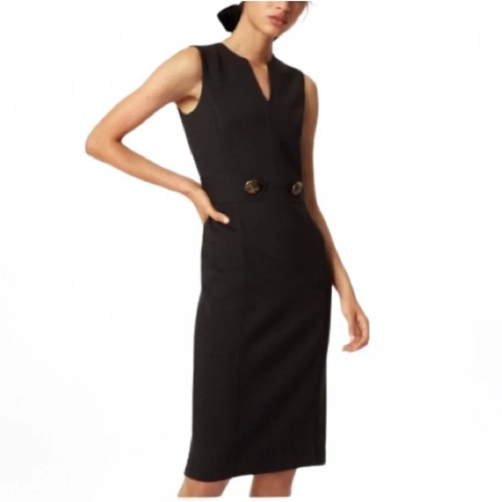 Tory Burch Declan Wool Sleeveless Midid Dress